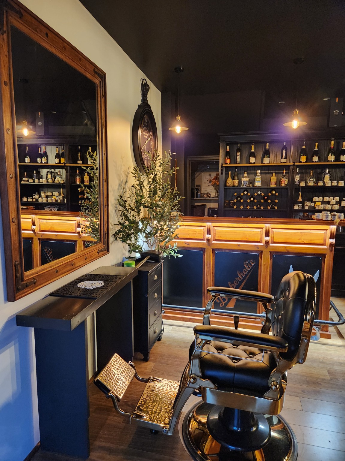 Gold barber chair